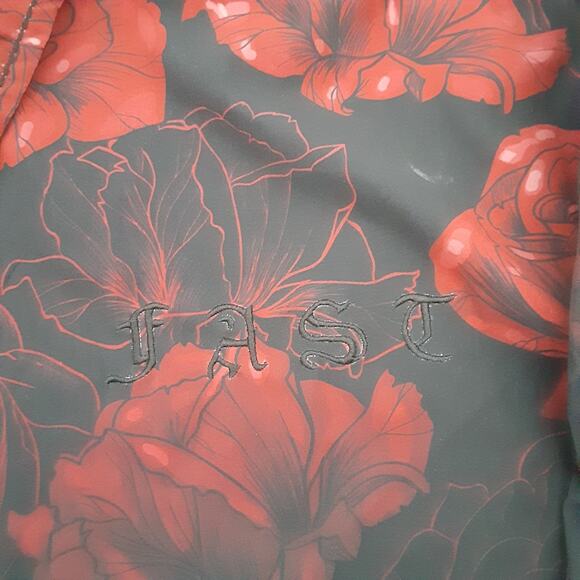 AFFLICTION BLACK LABEL Mens XL Embroidered Cross Rose Black Red Button Up Shirt - Picture 3 of 13